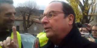 L'ancien président François Hollande a défendu son bilan économique et social auprès de gilets jaunes.