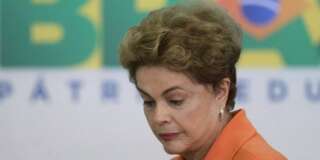 Brazil's President Dilma Rousseff arrives for a ceremony in Planalto presidential palace to launch an agricultural plan that allocates billions of dollars to farmers in Braslia, Brazil, Wednesday, May 4, 2016. Brazilâs attorney general has asked the countryâs highest court to authorize an investigation into embattled Rousseff over obstruction of justice allegations, according to major Brazilian news organizations. (AP Photo/Eraldo Peres)