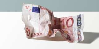 Crumpled 10 Euro Currency