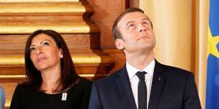 Emmanuel Macron et Anne Hidalgo au mois de mai à l'Hôtel de Ville de Paris