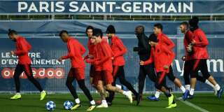 Les joueurs du PSG à l'entraînement à Saint-Germain-en-Laye le 5 novembre 2018.