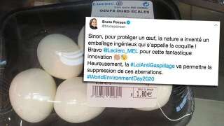 Brune Poirson s'est insurgée sur Twitter contre cet emballage d'œufs durs vendus chez Leclerc.