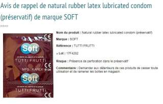 Des préservatifs perforés de la marque Soft rappelés