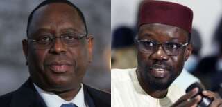 (Macky Sall, président du Sénégal à gauche et l'opposant Ousmane Sonko à droite Sean Gallup/Getty Images// SEYLLOU / AFP)