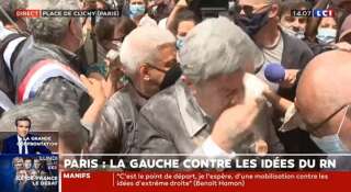 Jean-Luc Mélenchon enfariné à la marche des Libertés