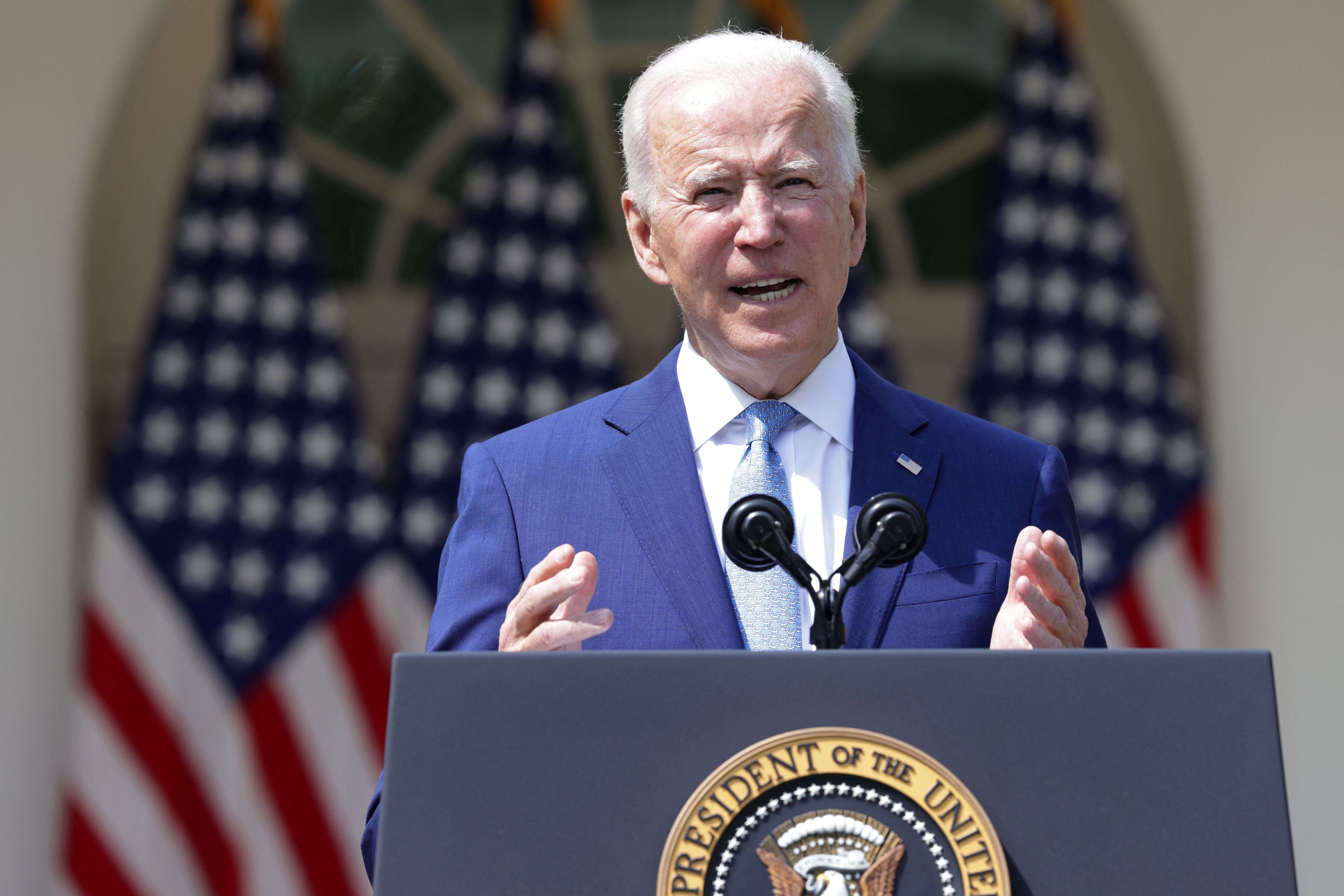 Joe Biden s'exprimait sur les armes à feu depuis la Maison Blanche à Washington le 8 avril 2021