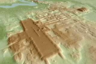 Les archéologues ont obtenu cette carte 3D du site d'Aguada Fénix grâce au système de télédétection par laser du Lidar.