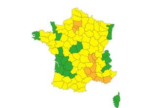 L'alerte orange ne concerne plus que quelques départements de l'Île-de-France et du sud-est du pays