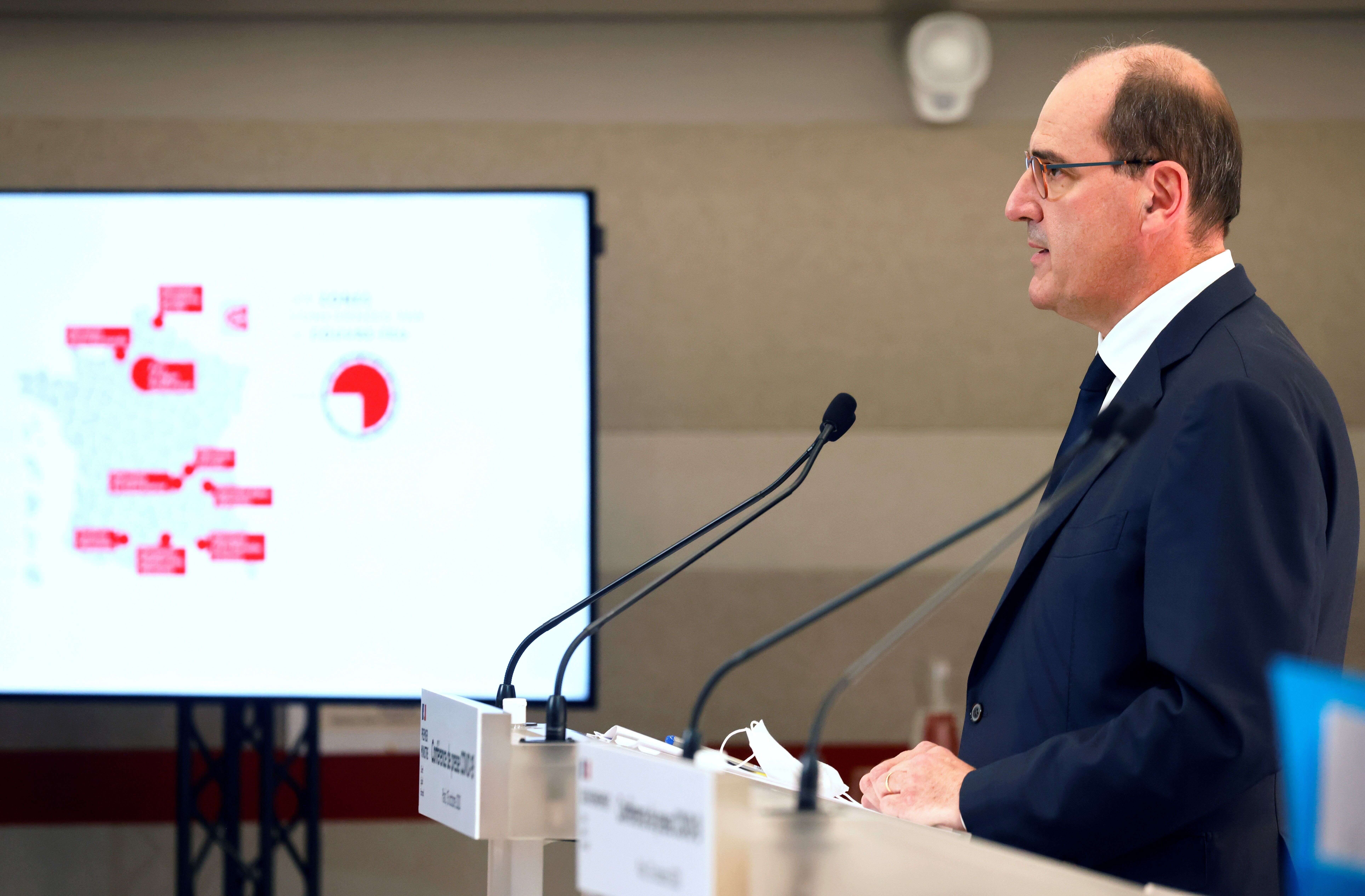 Revivez la conférence de presse de Jean Castex sur les mesures sanitaires (Photo by LUDOVIC MARIN/AFP via Getty Images)