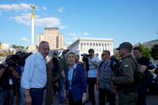 La présidente de la Commission européenne Ursula von der Leyen s'est rendue à Kiev, en Ukraine, ce 11 juin 2022.