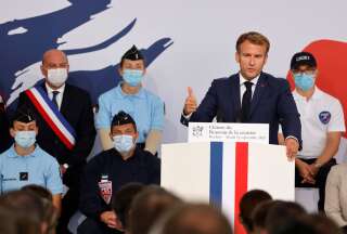 Emmanuel Macron lors de son discours à Roubaix ce 14 septembre 2021