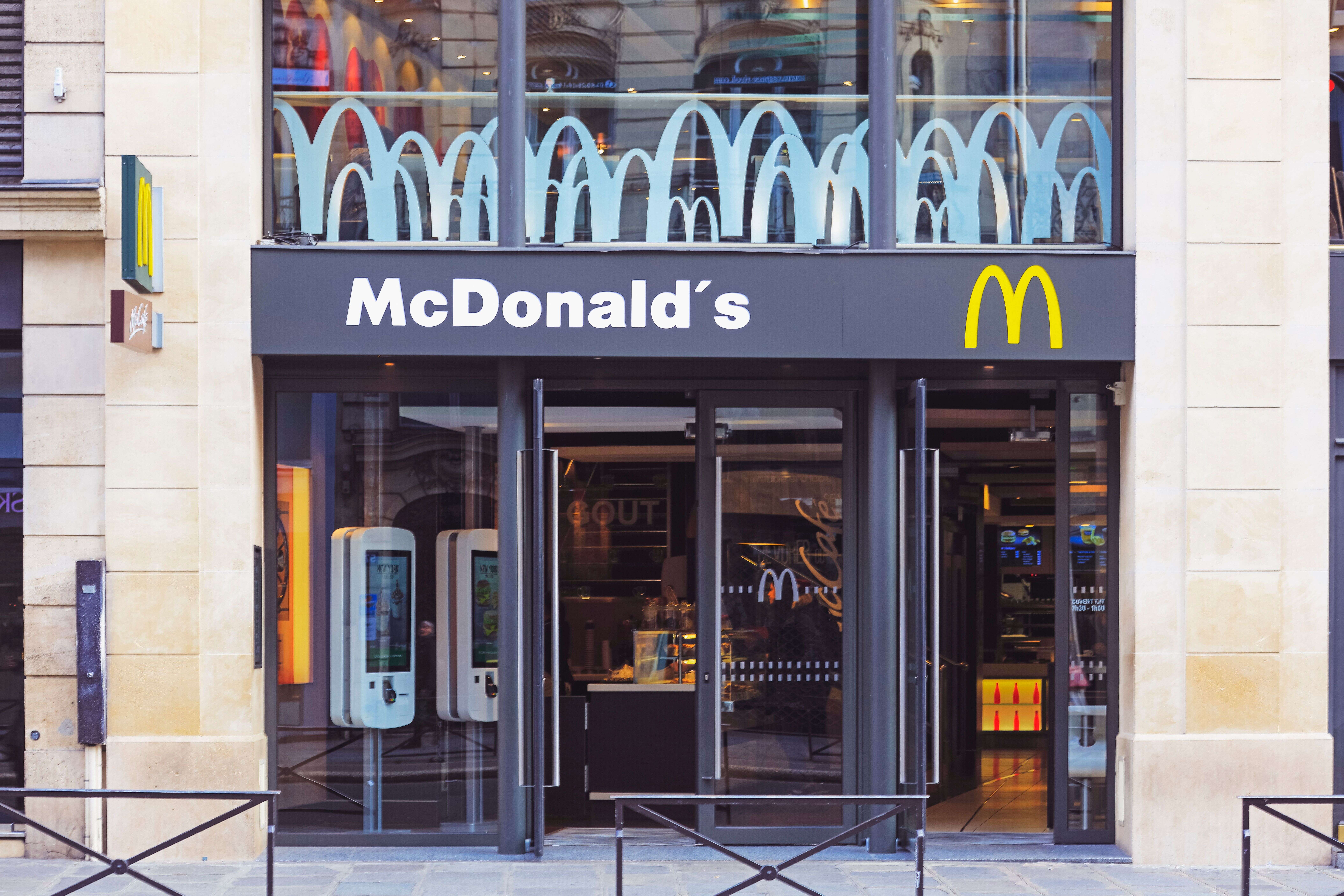 Paris, France - April 28, 2016: McDonald's restaurant in Paris, France. McDonald's is the main fast-food restaurant chain in world.