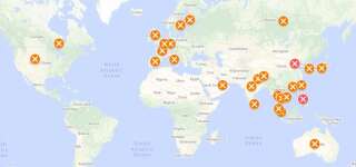 La carte de la propagation du coronavirus à travers le monde à la date du 6 février 2020.