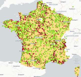 Carte de couverture du réseau 4G en France