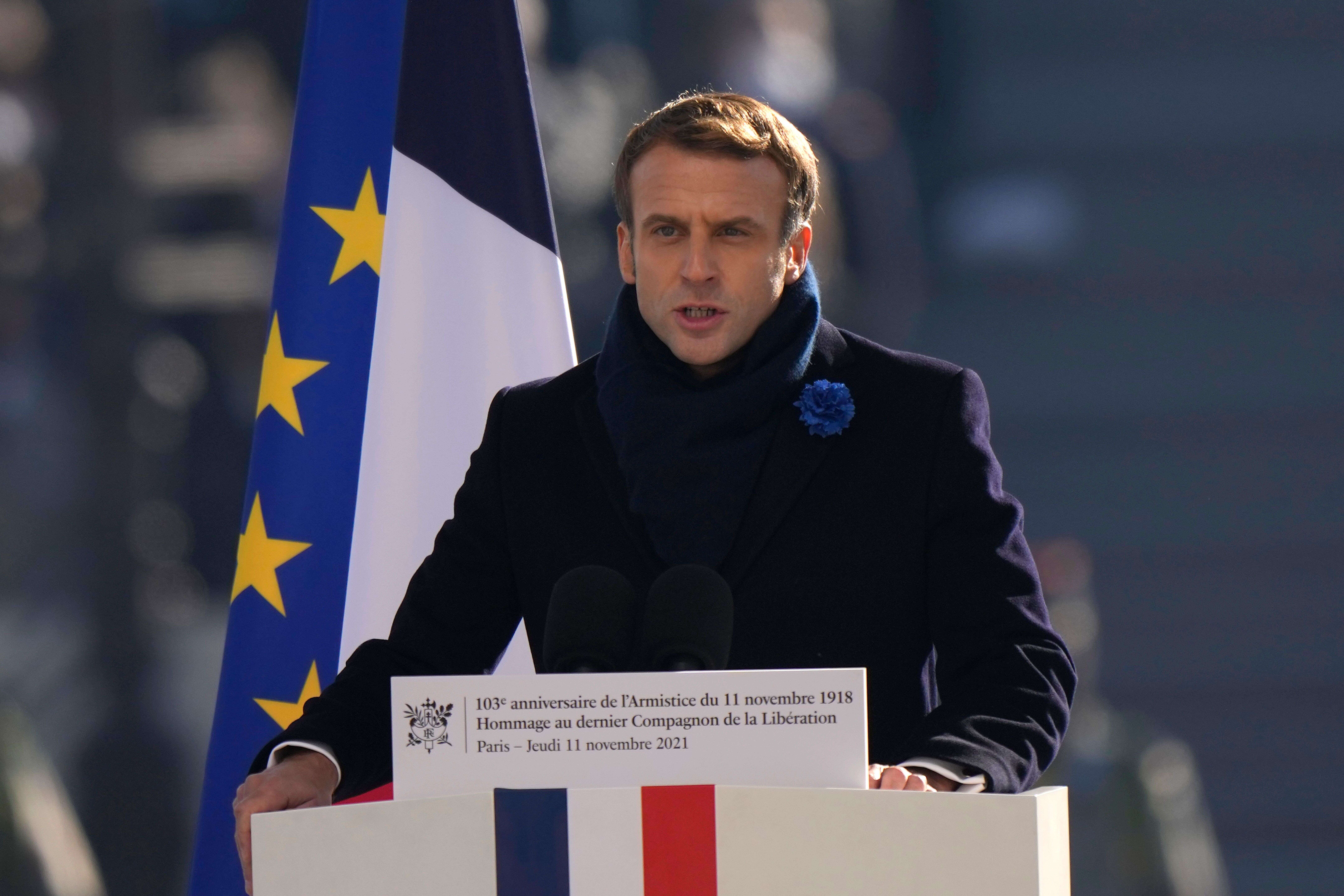 Emmanuel Macron lors de son discours du 11 novembre (illustration).