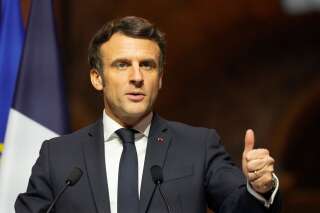 Emmanuel Macron photographié lors du sommet à Versailles le 11 mars 2022.