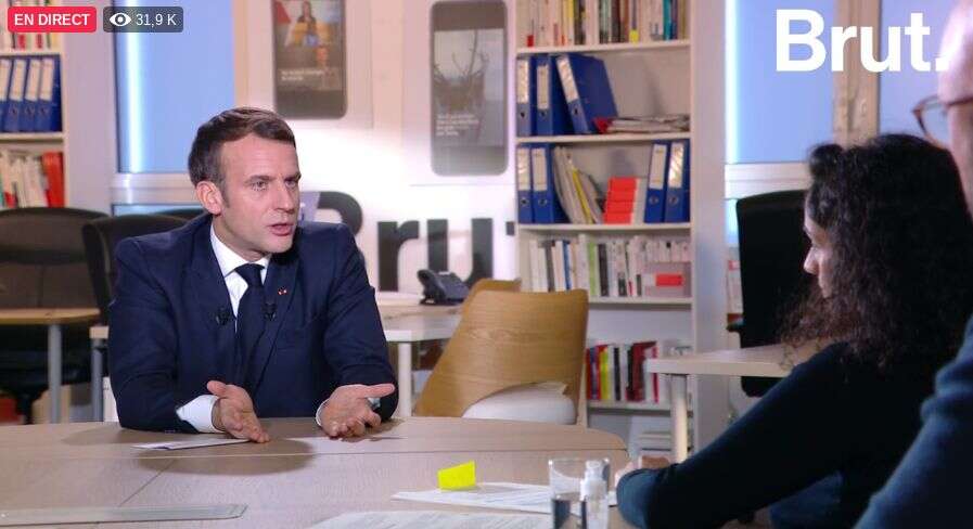 Emmanuel Macron lors de son entretien chez 
