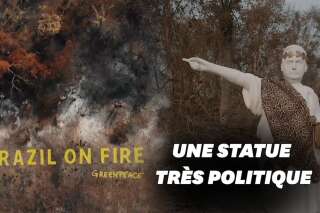 Au Brésil, Greenpeace érige une statue de Bolsonaro sur les terres incendiées