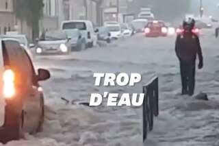 Les rues de Reims sous les eaux après un violent orage et de fortes pluies