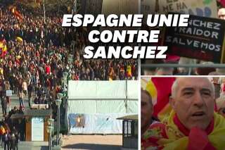 À Madrid des milliers de manifestants anti-séparatistes s'opposent à Sanchez