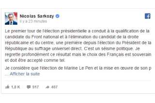 Nicolas Sarkozy ne reviendra pas en politique et votera Emmanuel Macron