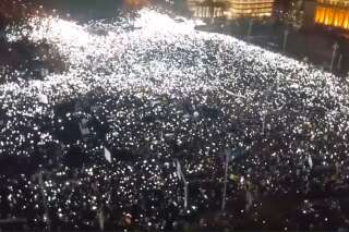 Les images folles de la protestation en Roumanie
