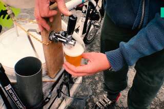 Manifestation du 26 mai: ce cheminot a créé une tireuse à bière sur vélo pour des manifs plus conviviales