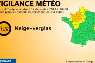 Neige et verglas: Météo France place 8 départements en vigilance orange