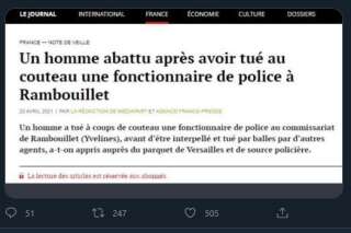 Policière tuée à Rambouillet: cette dépêche AFP publiée sur 