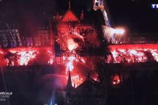L'incendie de Notre-Dame de Paris vu d'un drone