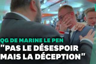 Au QG de Marine Le Pen, des militants 