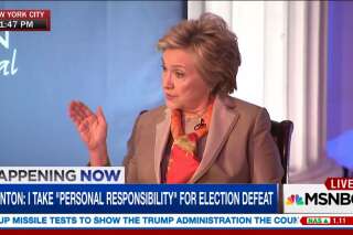 Hillary Clinton dit assumer la responsabilité de sa défaite à la présidentielle... sauf que non