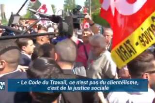 Emmanuel Macron reçoit un accueil agité des militants syndicaux à Albi
