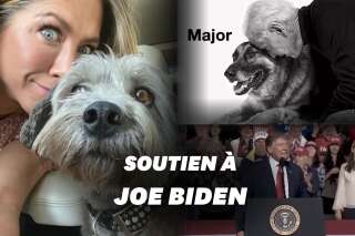 Jennifer Aniston et son chien affichent leur soutien à Joe Biden