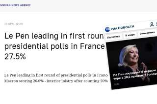 Marine Le Pen donnée en tête pas ces sites russes, ces résultats ne sortent pas du nulle part