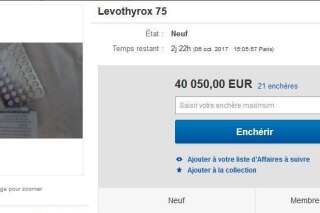 Une boîte de Levothyrox proposée à plus de 40.000 euros sur un site d'enchères