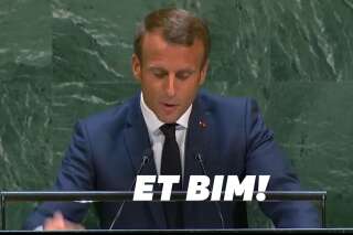 Emmanuel Macron s'en est encore pris à son pupitre pendant son discours à l'ONU