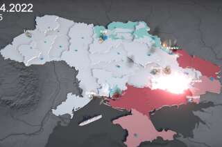 Les trois mois de guerre en Ukraine résumés en une carte animée
