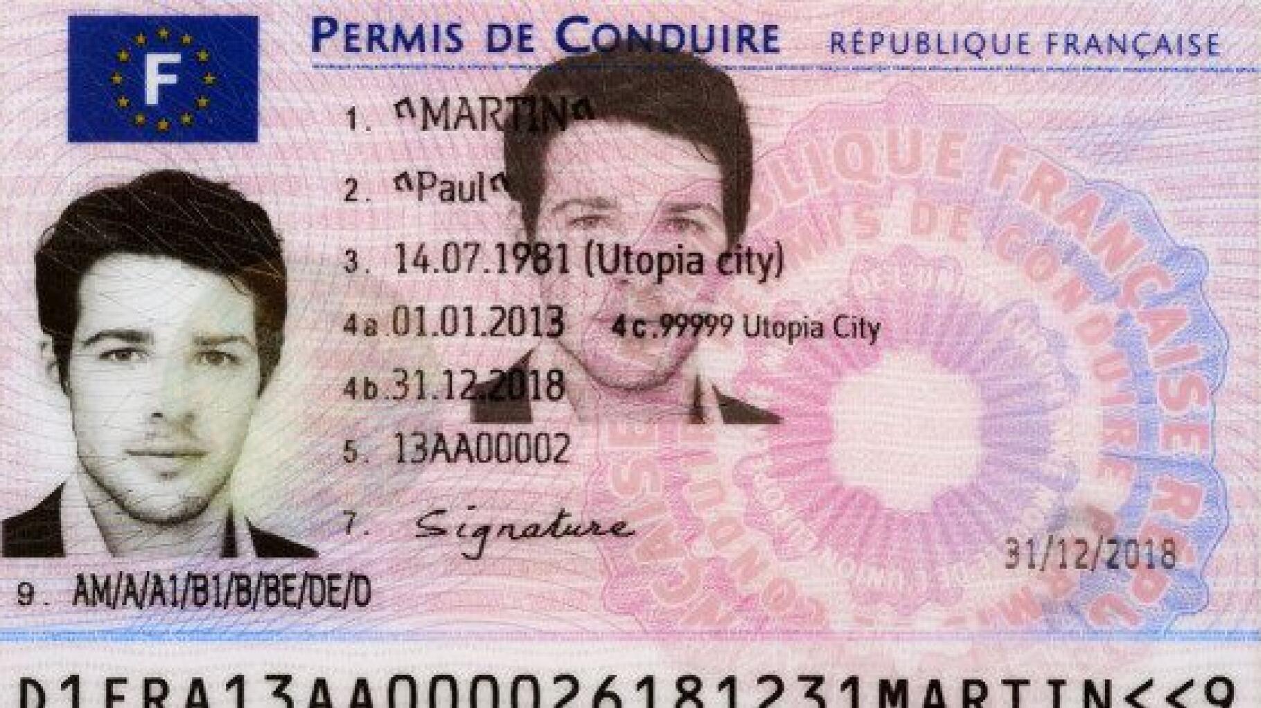File:Permis de conduire français 2019 recto 01.jpg - Wikimedia Commons