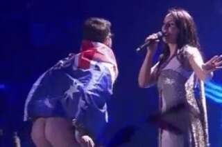 Sur la scène de l'Eurovision 2017, un inconnu a montré ses fesses
