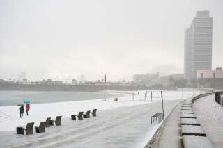 Neige à Barcelone: même les plages de la ville sont recouvertes