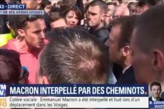 Emmanuel Macron vivement interpellé par un cheminot dans les Vosges