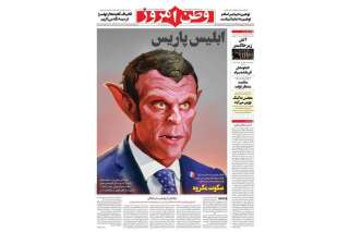 En Iran, Macron caricaturé en 