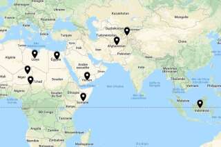 La carte des pays où Daech reste encore présent