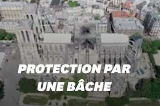 Les images de la bâche de protection de Notre-Dame