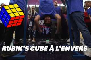 Record mondial: il résout un Rubik's Cube en treize secondes la tête à l'envers