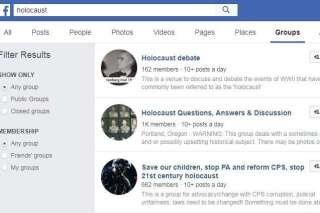 Sur Facebook, des groupes négationnistes en bonne place dans le moteur de recherche