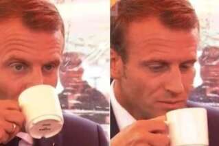 La tête d'Emmanuel Macron après avoir bu du café finlandais n'est pas passée inaperçue