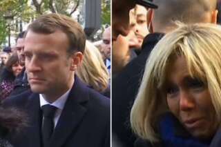 Devant le Bataclan, l'émotion d'Emmanuel Macron et son épouse Brigitte, pendant les commémorations du 13 novembre