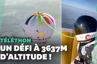 Téléthon: Rémi Ouvrard debout sur une montgolfière à 4000 mètres d'altitude